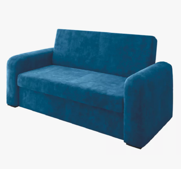 Sofá Cama Versátil 2 Lugares Veludo Selmer Estofados Azul