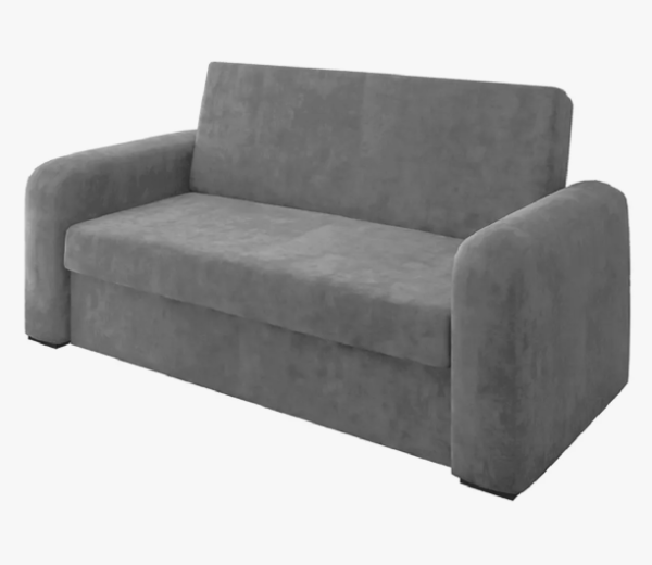 Sofá Cama Versátil 2 Lugares Veludo Selmer Cinza