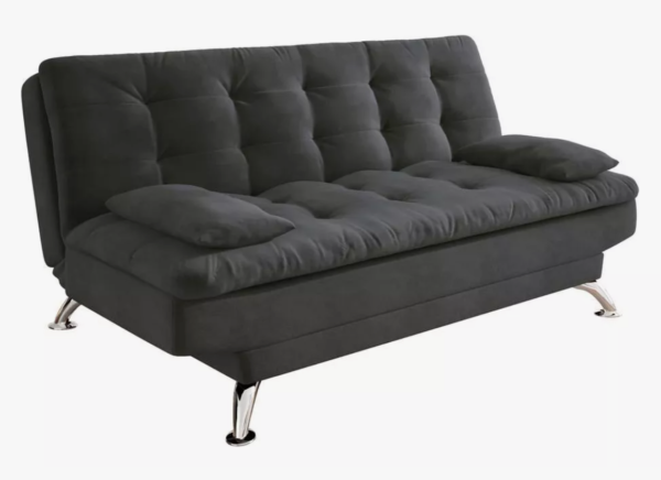 Sofá-cama 3 Lugares Casal Premium Suede Cinza