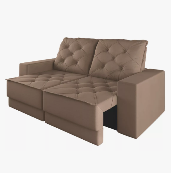 Sofá Retrátil E Reclinável 3 Lugares Verona Suede Capuccino