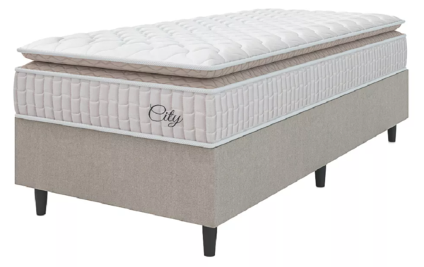 Cama Box Colchão Solteiro Molas Ensacadas Hellen City Pillow Top