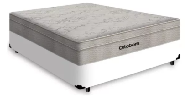 Cama Box Casal + Colchão Molas Ensacadas Ortobom Airtech