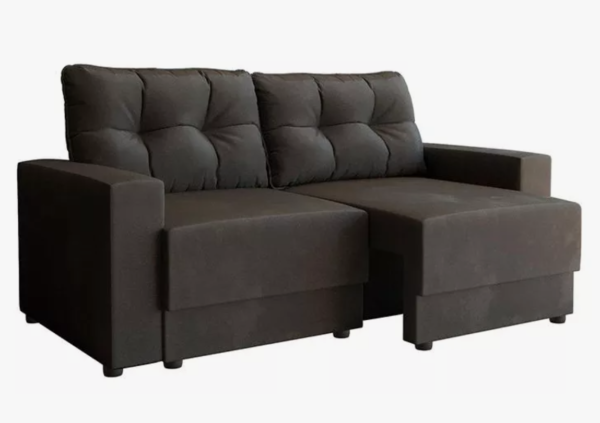 Sofá 2 Lugares Retrátil Lubeck Suede Grafite 140 Cm