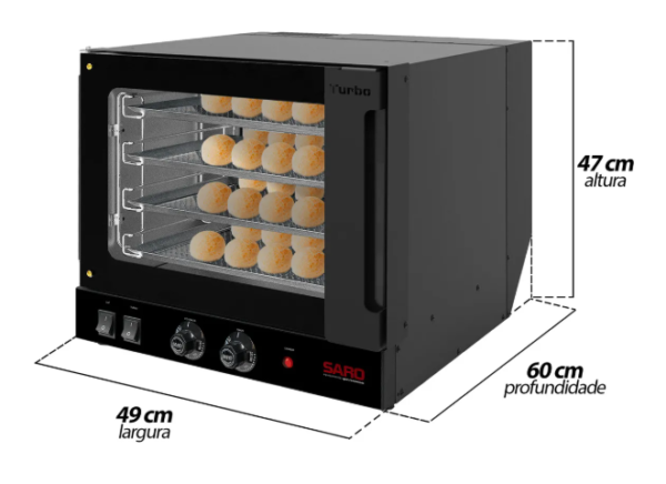 Forno Assador De Bancada Elétrico Saro Ft11 Convecção 127v - Image 5