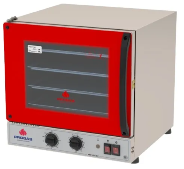 Forno Elétrico 4 Esteiras + Mesa Suporte Fast Oven Prp004 - Vermelho
