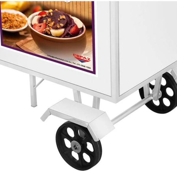 Carrinho De Açaí Branco Roda Maciça Guarda Sol Bl15m/gs - Image 3